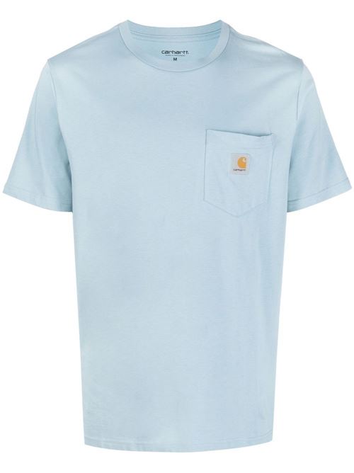 S/S Pocket T-Shirt CARHARTT WIP | I0304340W9XXMISTY SKY